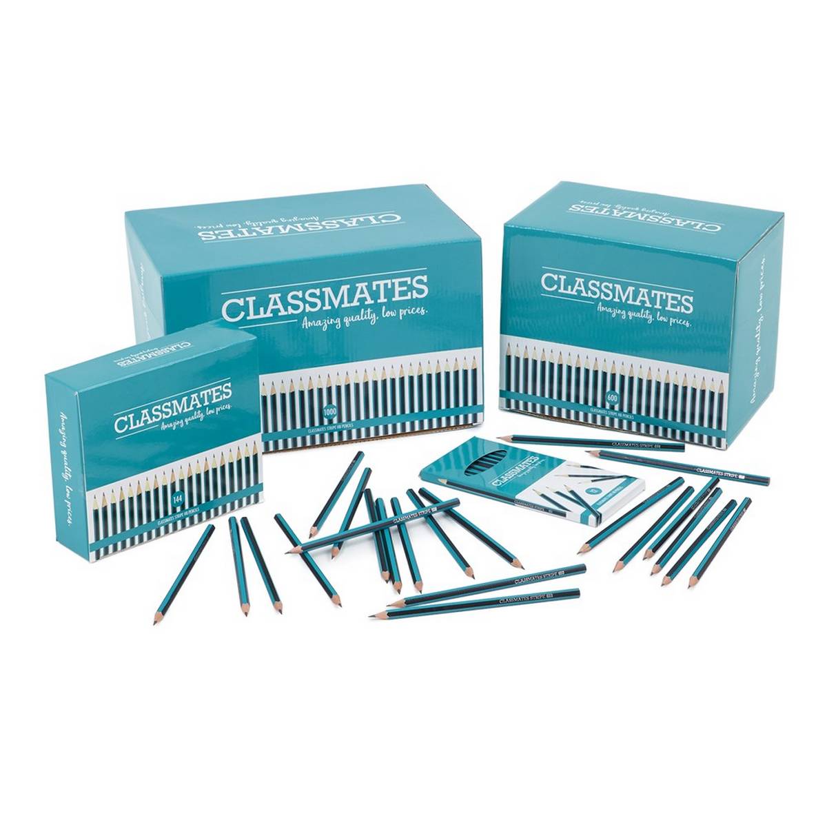 Classmates HB Stripe Pencils - Pack Of 150 - ABC School Supplies