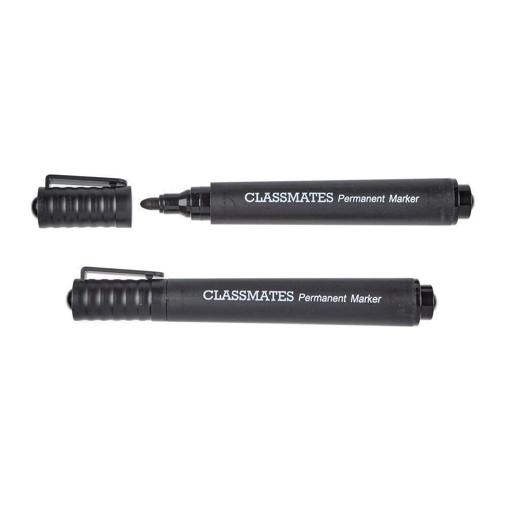 Classmates Permanent Marker Black, Bullet Tip – Pack Of 10 - ABC School Supplies