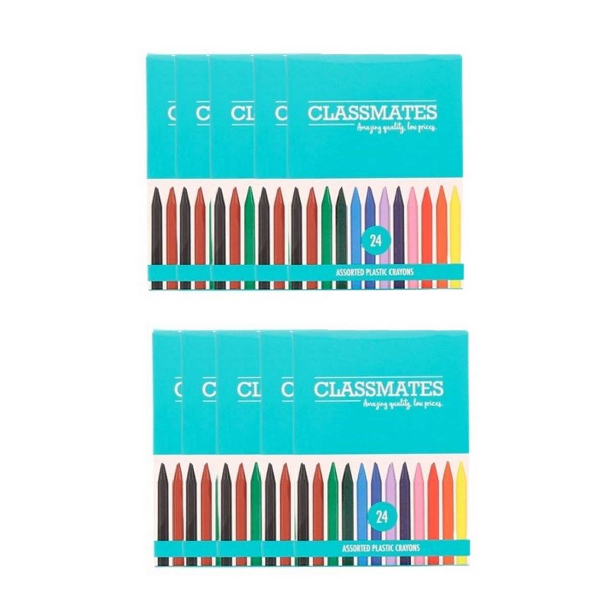 Classmates Plastic Crayons - Class Pack Of 240 - ABC School Supplies