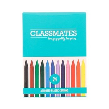 Classmates Plastic Crayons Pack 24 - ABC School Supplies