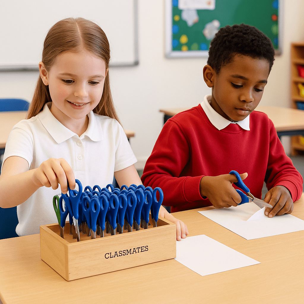 Classmates School Scissors in a Box - Right and Left Handed - Pack of 32 - ABC School Supplies