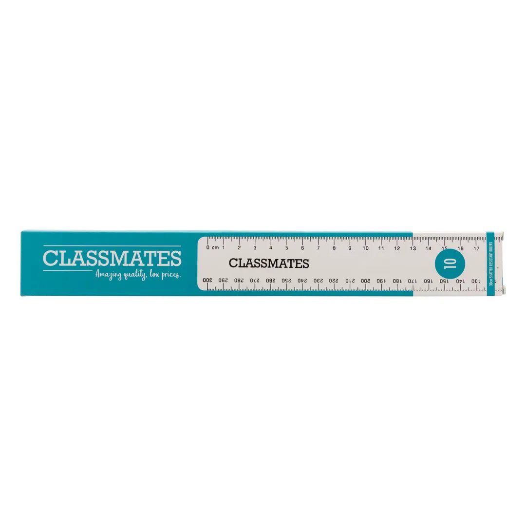 Classmates Shatterproof 30mm Clear Ruler Pack of 10 - ABC School Supplies