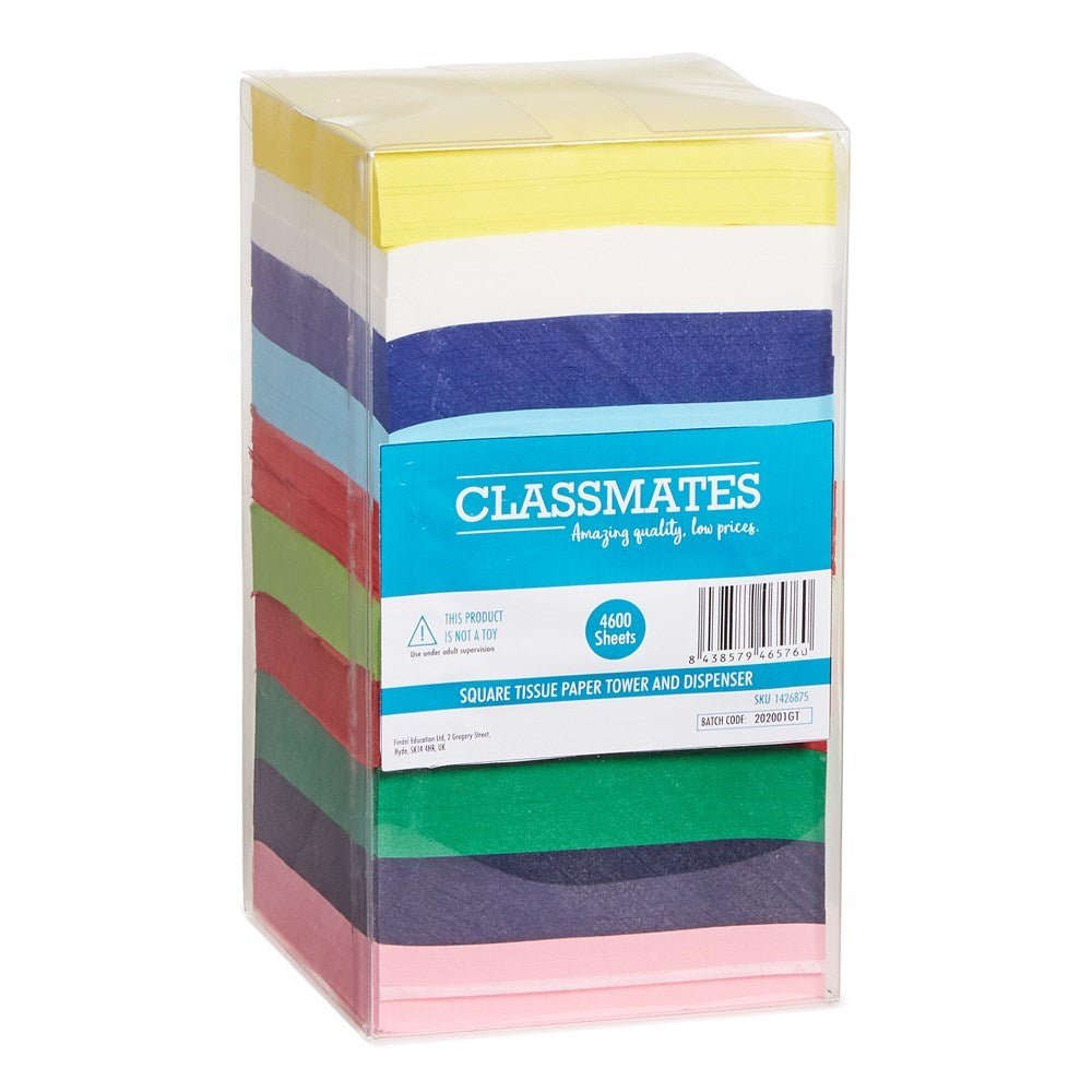 Classmates Tissue Paper Tower - Square - Pack of 4600 - ABC School Supplies