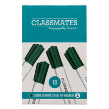 Classmates Whiteboard Marker Green, Chisel Tip - Pack Of 10 - ABC School Supplies