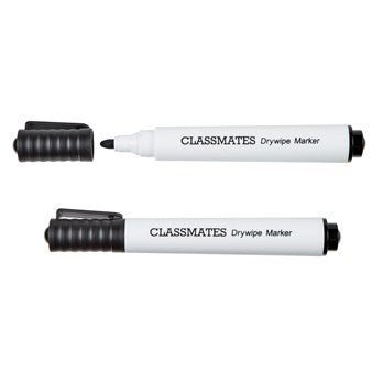 Classmates Whiteboard Markers (Black) Bullet Tip Pack Of 10 - ABC School Supplies