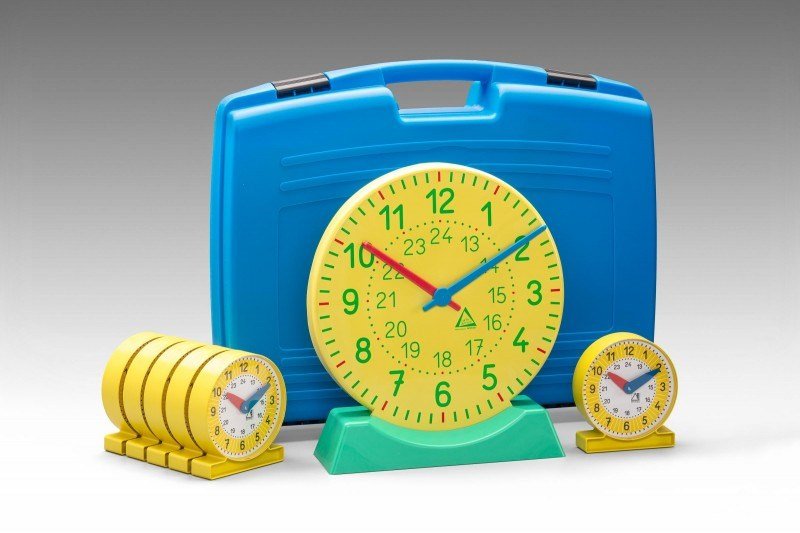 Classroom Clock Kit In A Case (Set Of 1 Teacher & 24 Pupil Clocks) - ABC School Supplies