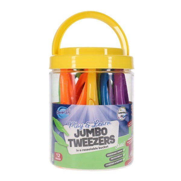 Clever Kidz Bucket of 12 Jumbo Tweezers - ABC School Supplies