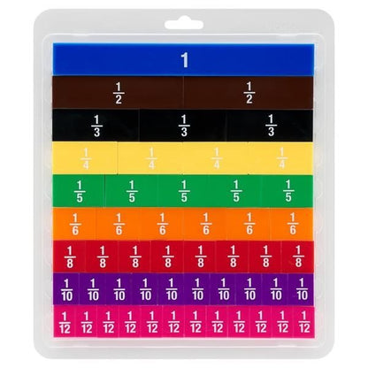 **Clever Kidz Fraction Tiles Set Of 51 With Tray - ABC School Supplies