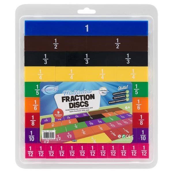 **Clever Kidz Fraction Tiles Set Of 51 With Tray - ABC School Supplies