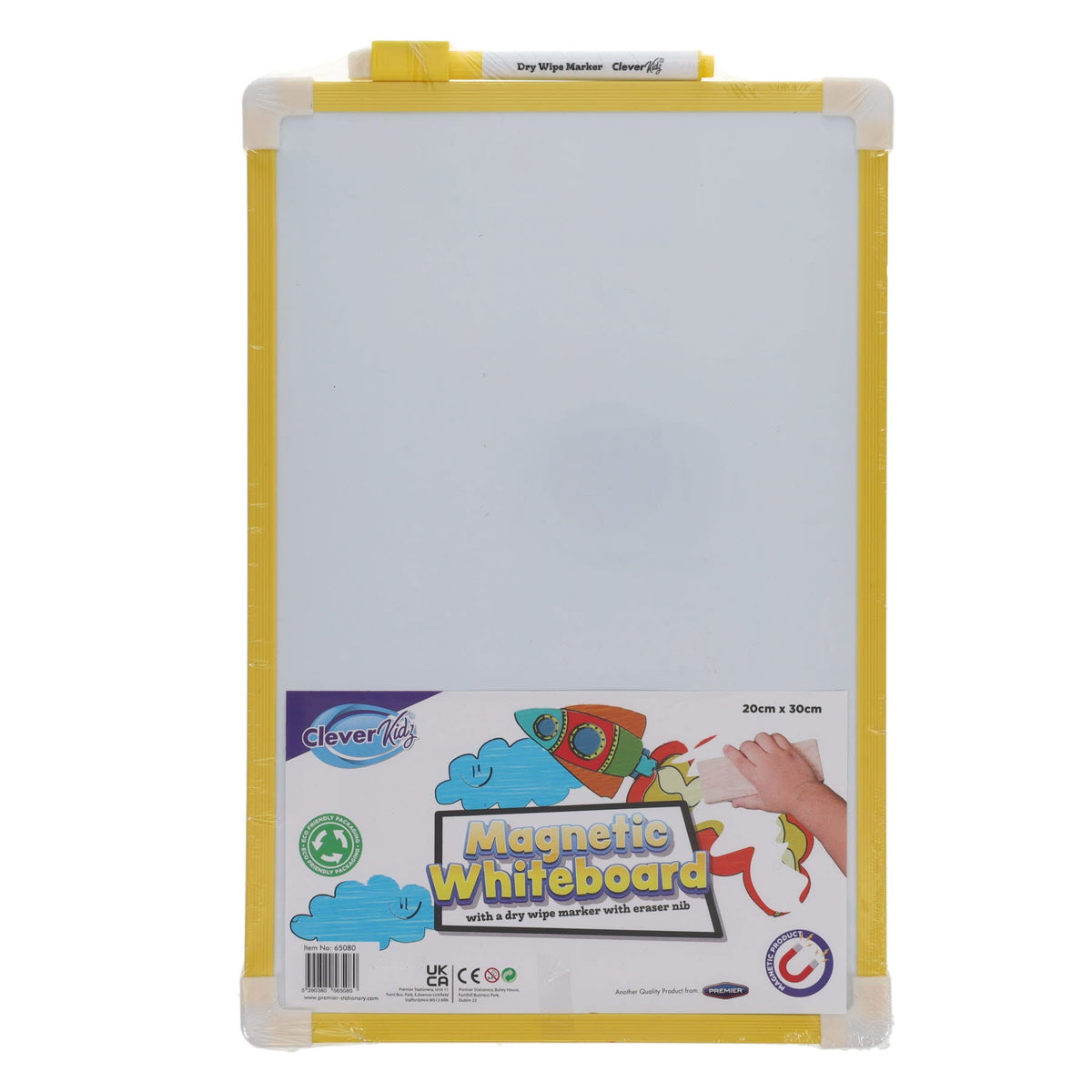Clever Kidz Magnetic Dry Wipe Whiteboard 20X30cm - ABC School Supplies