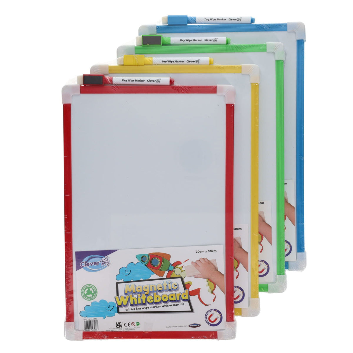 Clever Kidz Magnetic Dry Wipe Whiteboard 20X30cm - ABC School Supplies