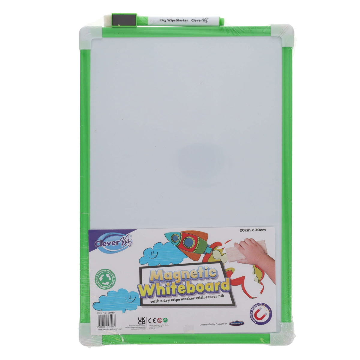 Clever Kidz Magnetic Dry Wipe Whiteboard 20X30cm - ABC School Supplies
