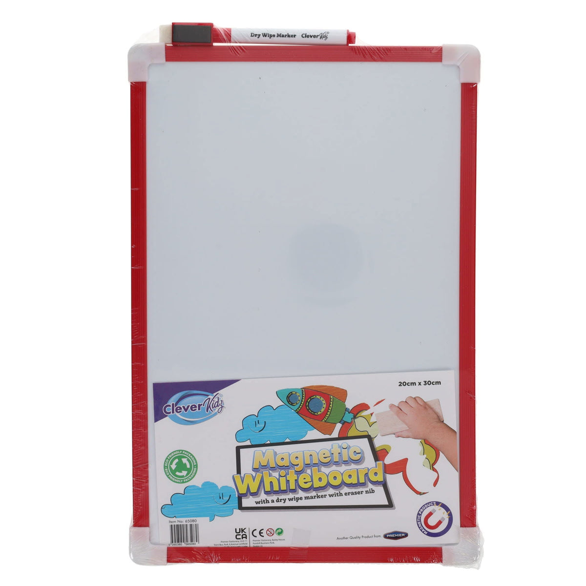 Clever Kidz Magnetic Dry Wipe Whiteboard 20X30cm - ABC School Supplies
