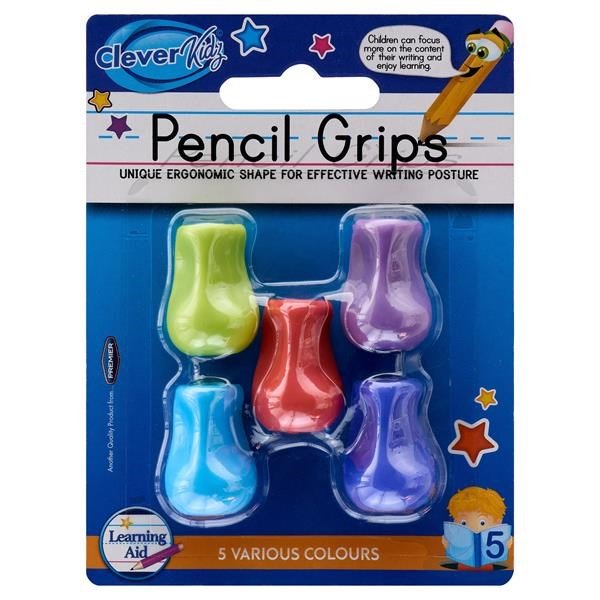 Clever Kidz Pencil Grips Pack Of 5 - ABC School Supplies