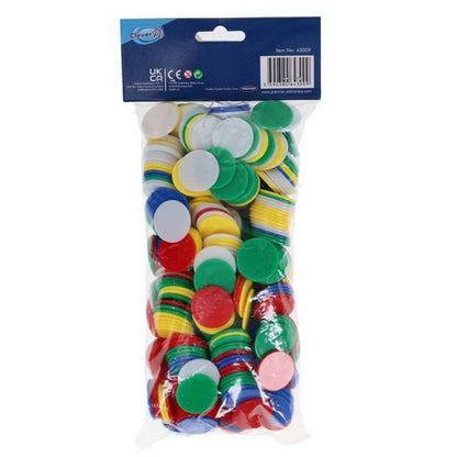 Clever Kidz Plastic Counters - 22Mm - Pack Of 500 - ABC School Supplies
