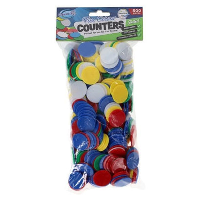 Clever Kidz Plastic Counters - 22Mm - Pack Of 500 - ABC School Supplies