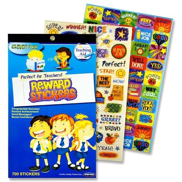 Clever Kidz Reward Stickers Pack Of 700 (Assorted Designs) - ABC School Supplies