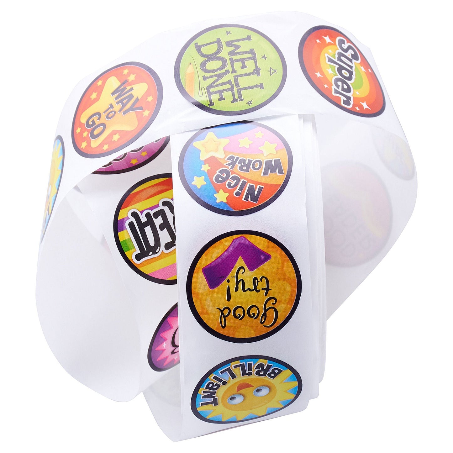 Clever Kidz Reward Stickers Roll Of 200 (10 Designs) - ABC School Supplies