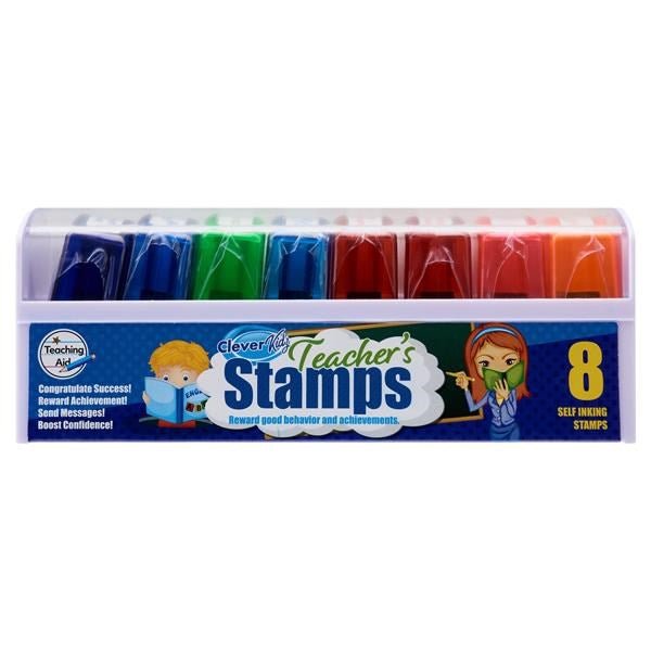 Clever Kidz Set Of 8 Teachers Reward Stamps - ABC School Supplies