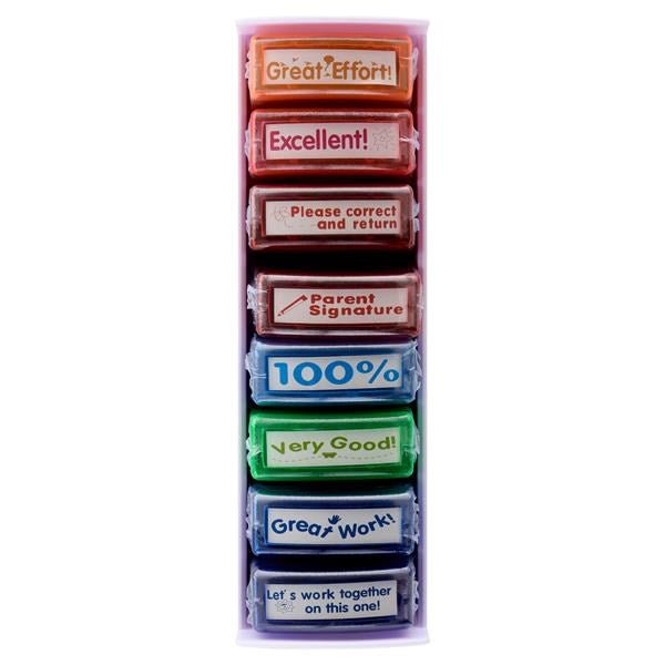 Clever Kidz Set Of 8 Teachers Reward Stamps - ABC School Supplies