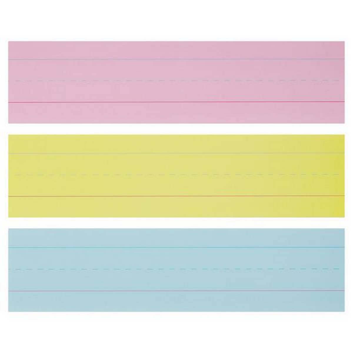 Clever Kidz Wipe-Off Reusable Phrase Strips 3"X12" - Coloured Pack Of 30 - ABC School Supplies