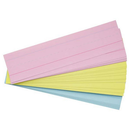 Clever Kidz Wipe-Off Reusable Phrase Strips 3"X12" - Coloured Pack Of 30 - ABC School Supplies