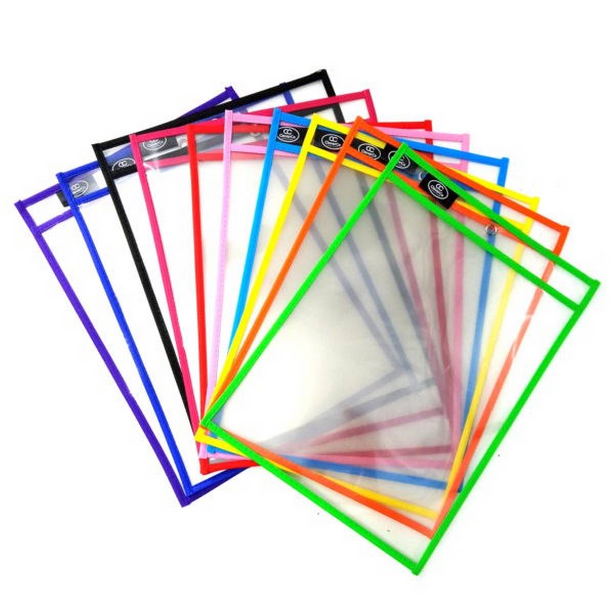 Cleverco A4+ Drywipe Reusable Wipe-Clean Pockets (Pack Of 30) - ABC School Supplies