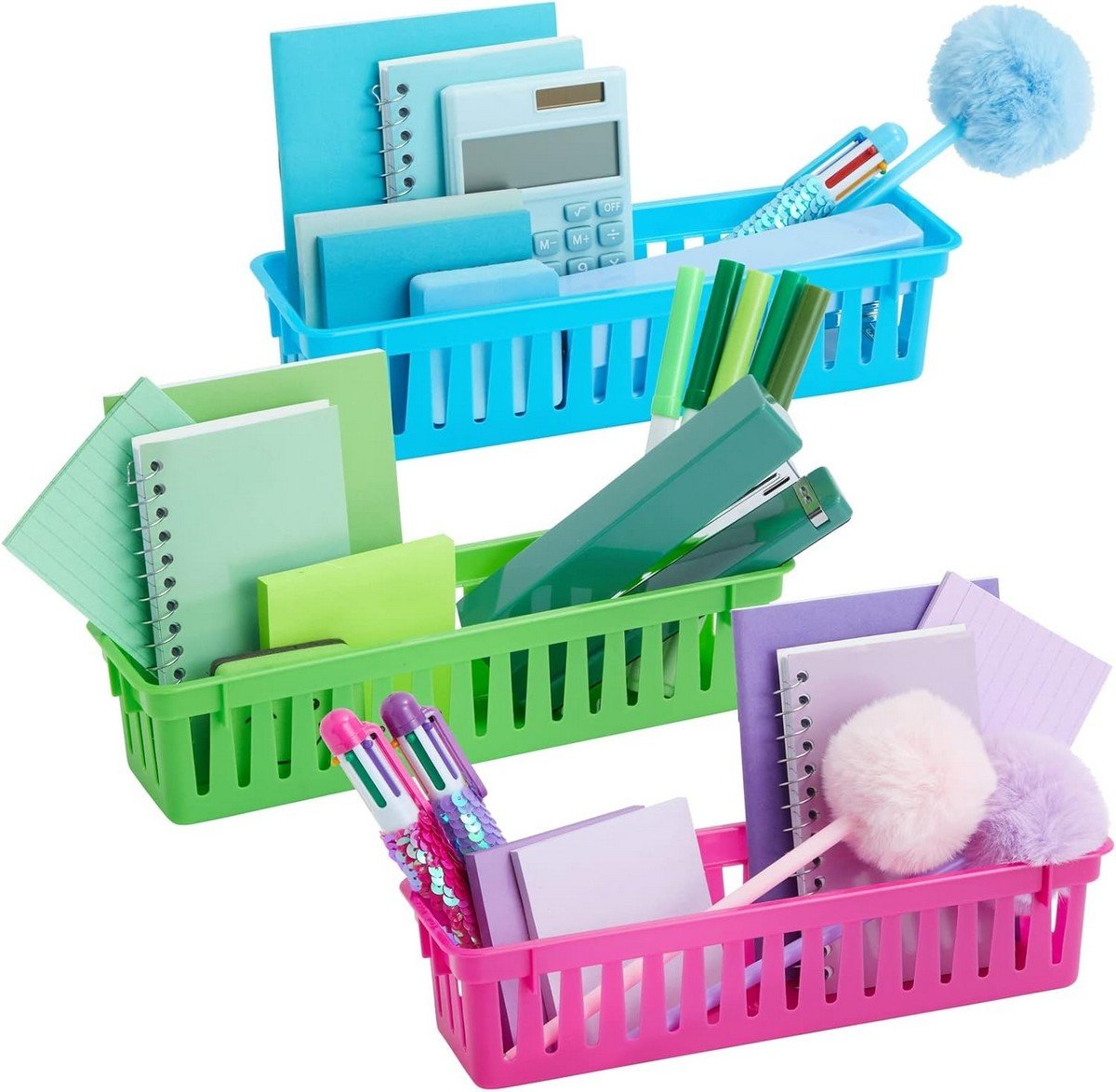 Cleverco Classroom Pencil Tray Holders Pack Of 12 (Asstd Colours) - ABC School Supplies