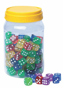 **Cleverco Dot Dice Asstd Colours 16Mm Set Of 100 - ABC School Supplies