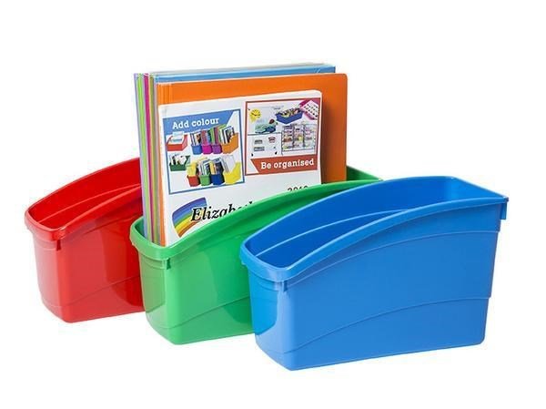 Cleverco Plastic Book & Storage Tubs Set Of 20 (Red, Yellow, Green, Blue, ) - ABC School Supplies