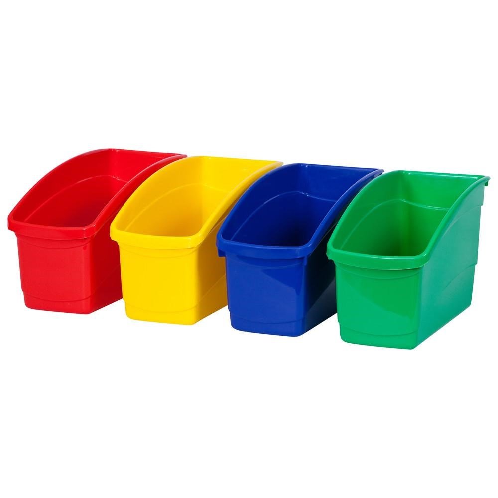 Cleverco Plastic Book & Storage Tubs Set Of 20 (Red, Yellow, Green, Blue, ) - ABC School Supplies
