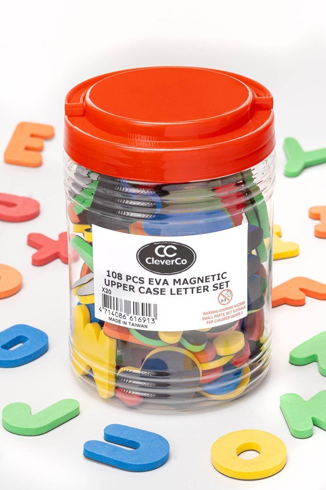 **Cleverco Soft Foam Magnetic Letters Uppercase (Set Of 108) - ABC School Supplies