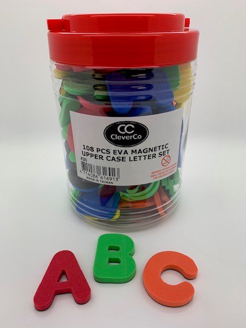 **Cleverco Soft Foam Magnetic Letters Uppercase (Set Of 108) - ABC School Supplies