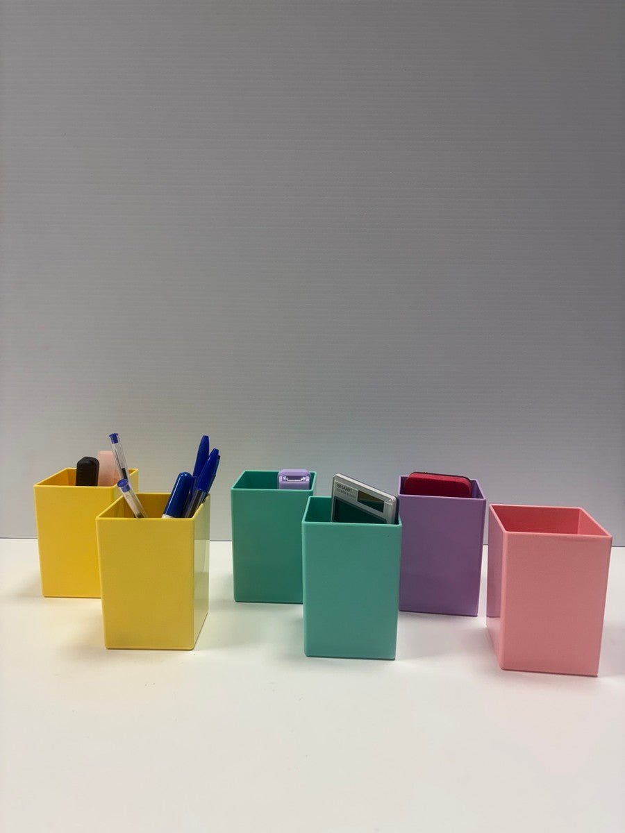 Cleverco Square Storage Desk Pots Set Of 6 Pastel Colours - ABC School Supplies