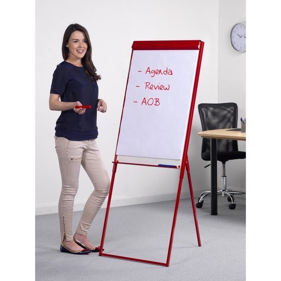 Clix Whiteboard Easel - 2Qty Red - ABC School Supplies