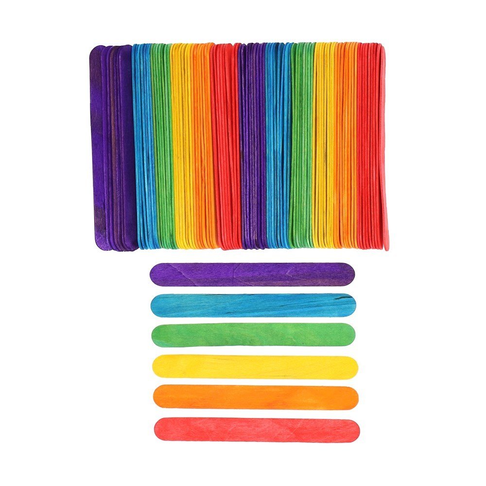 Coloured Jumbo Craft Sticks 100qty - ABC School Supplies