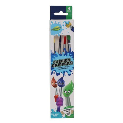 Comfort Foam Grip Paint Brushes Pack of 4 - ABC School Supplies