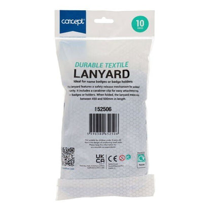 Concept 10 Pack Durable Textile Lanyard - ABC School Supplies