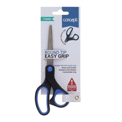 Concept 17.5cm Round Tip Easy Grip Scissors - ABC School Supplies