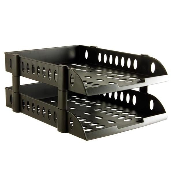 Concept 2 Tier Letter Tray Black - ABC School Supplies