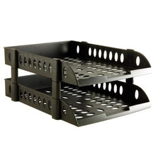 Concept 2 Tier Letter Tray Black - ABC School Supplies