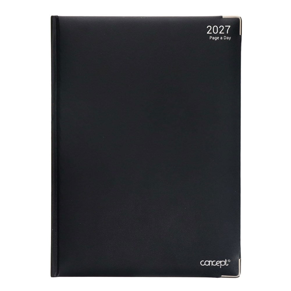 Concept 2027 A4 Diary Page A Day - Black - ABC School Supplies