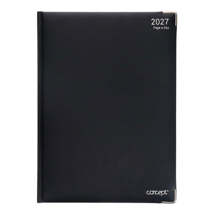 Concept 2027 A4 Diary Page A Day - Black - ABC School Supplies
