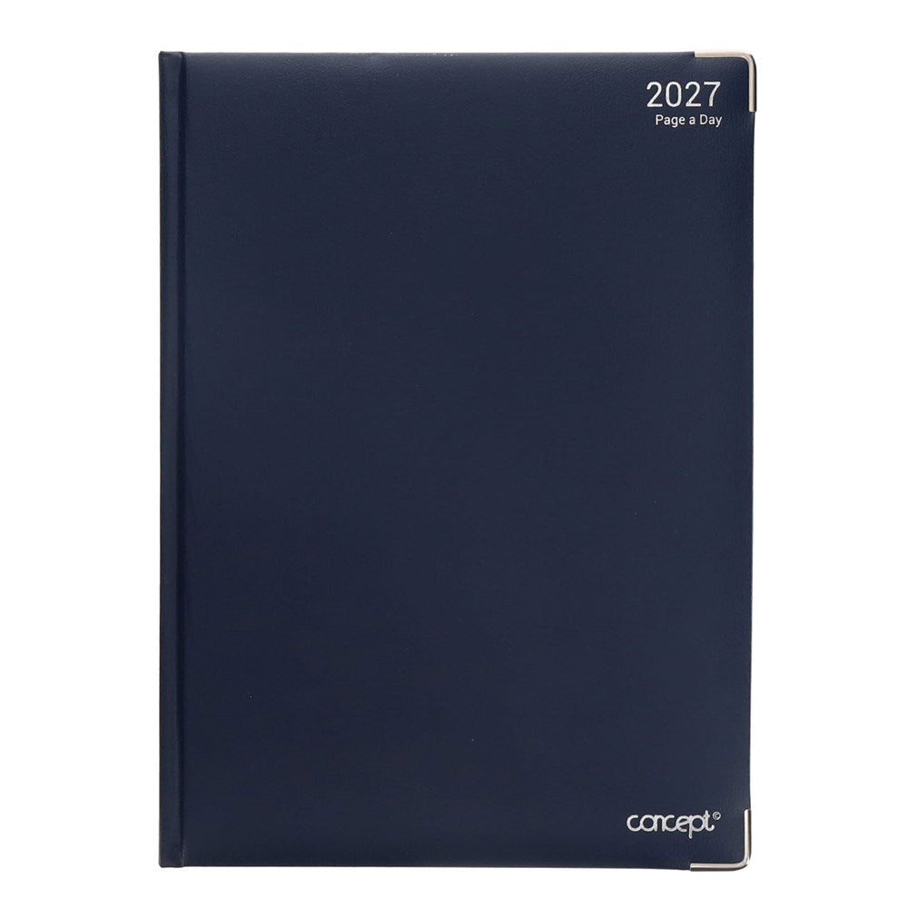 Concept 2027 A4 Diary Page A Day - Navy - ABC School Supplies