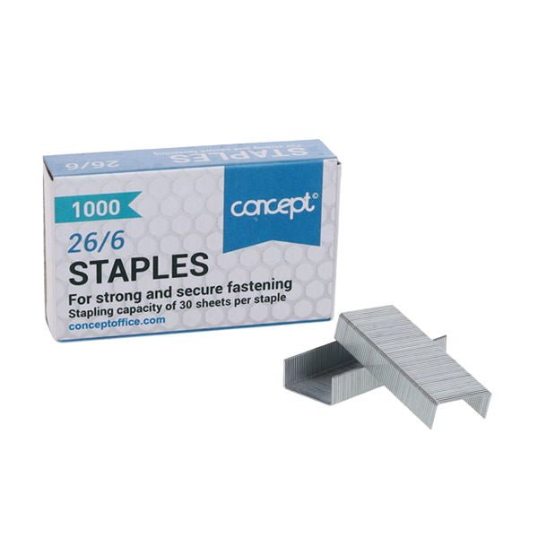 Concept 26/6 Staples Pack of 2000 - ABC School Supplies