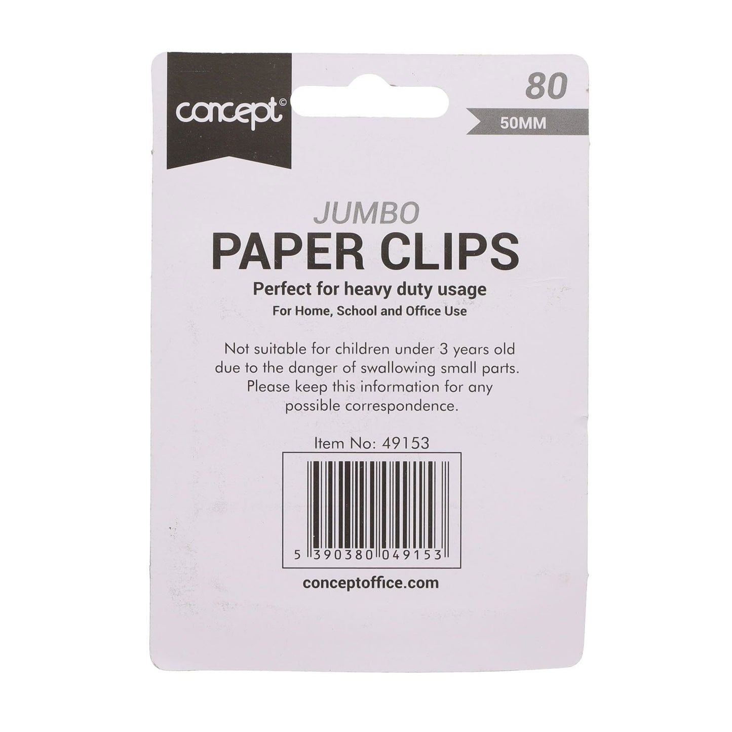 Concept 50mm Jumbo Paper Clips Pack of 80 - ABC School Supplies