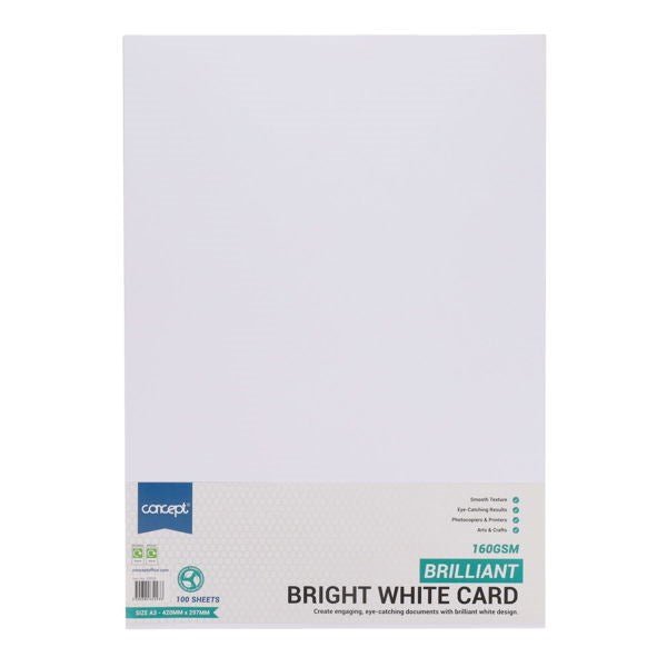 Concept A3 160gsm Card - White - ABC School Supplies