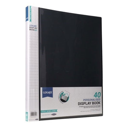 Concept A3 40 Pocket Presentation Display Book - Black - ABC School Supplies