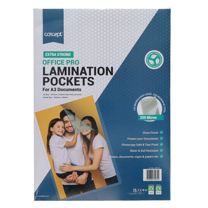Concept A3 Laminating Pouches 150 micron Pack of 100 - ABC School Supplies