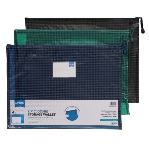 Concept A3+ Mesh Wallet - ABC School Supplies